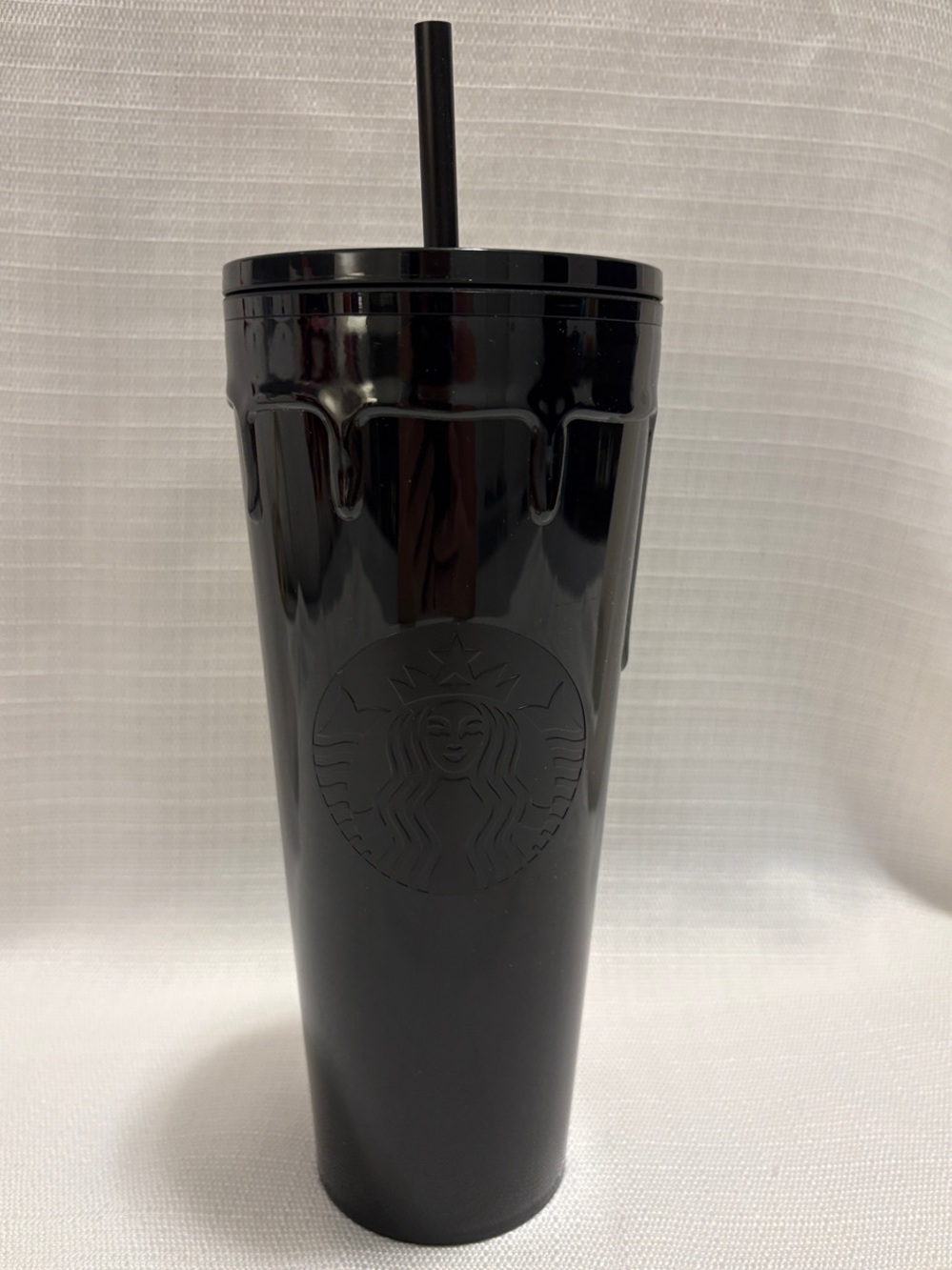 Starbucks Black Gloss Drip-Top Tumbler with Straw